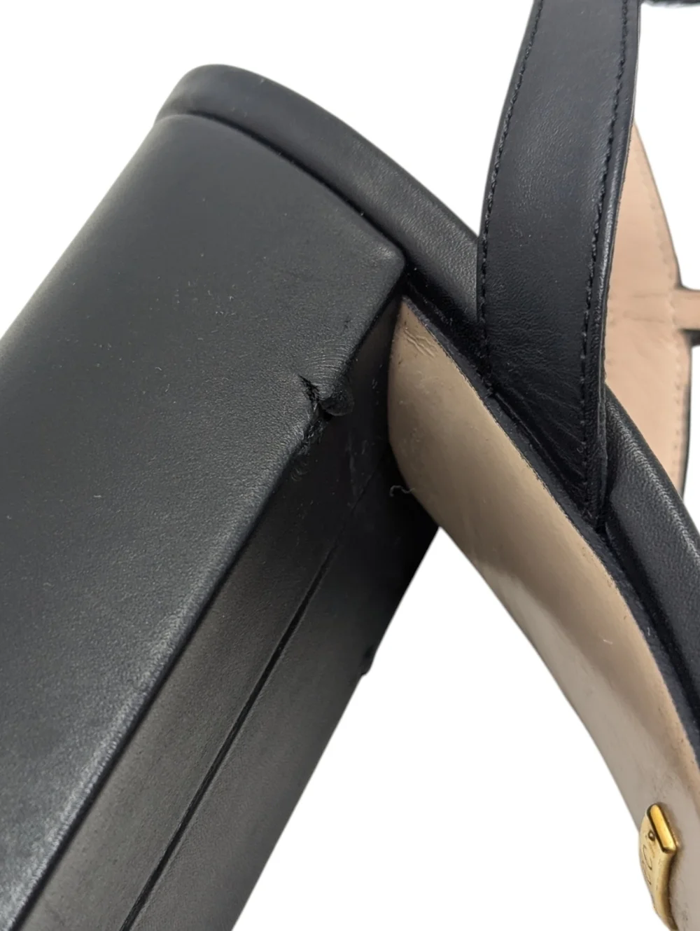 Gucci Marmont Black Platform Scalloped Double GG Dress Up Evening Sandal EU 41.5
